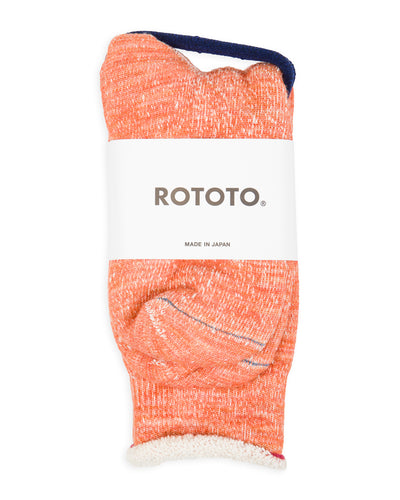 RoToTo Double Face Merino/Organic Cotton Socks - Orange - Standard & Strange