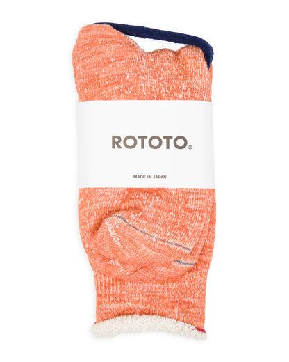 RoToTo Double Face Merino/Organic Cotton Socks - Orange - Standard & Strange