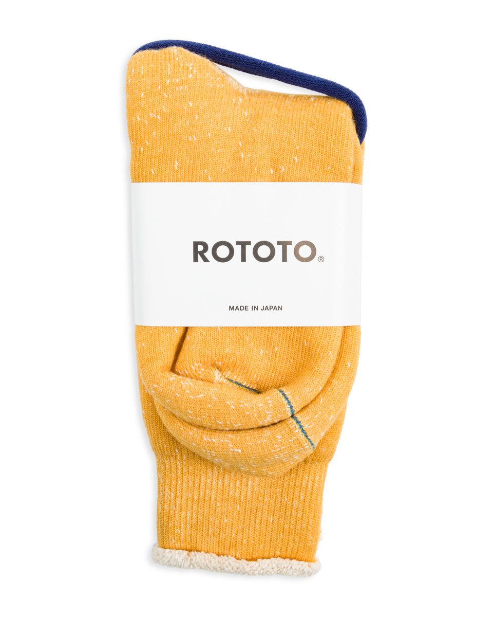 RoToTo Double Face Merino/Organic Cotton Socks - Yellow - Standard & Strange