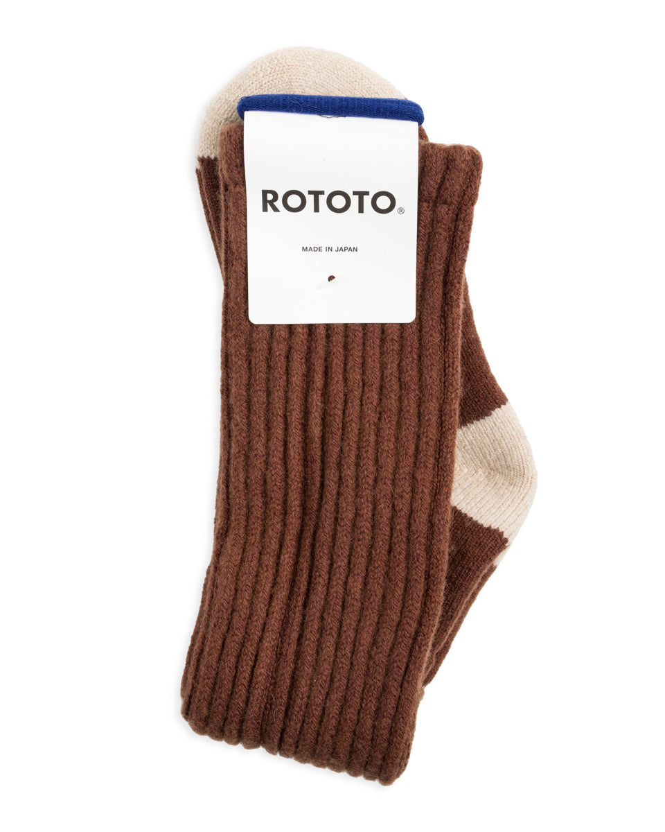 RoToTo Merino Lambswool High Socks - Brown - Standard & Strange