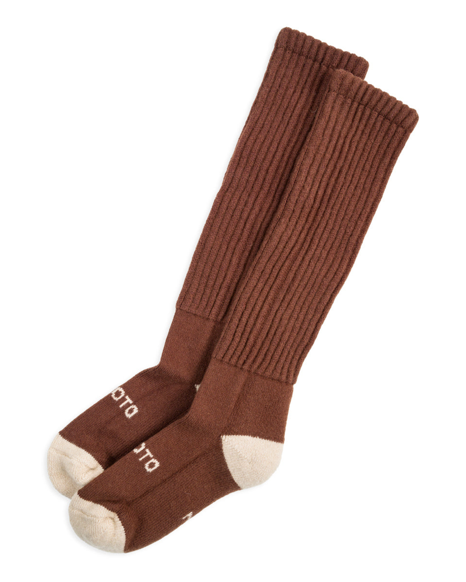 RoToTo Merino Lambswool High Socks - Brown - Standard & Strange