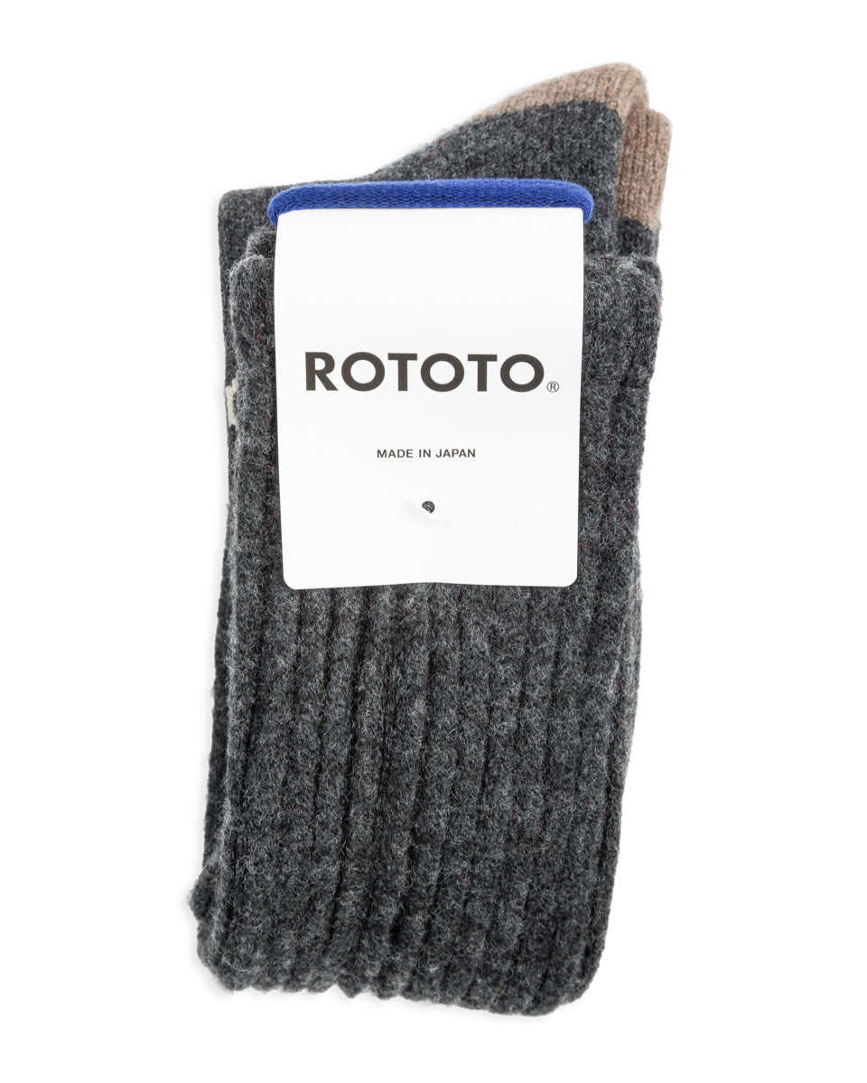 RoToTo Merino Lambswool High Socks - Charcoal - Standard & Strange