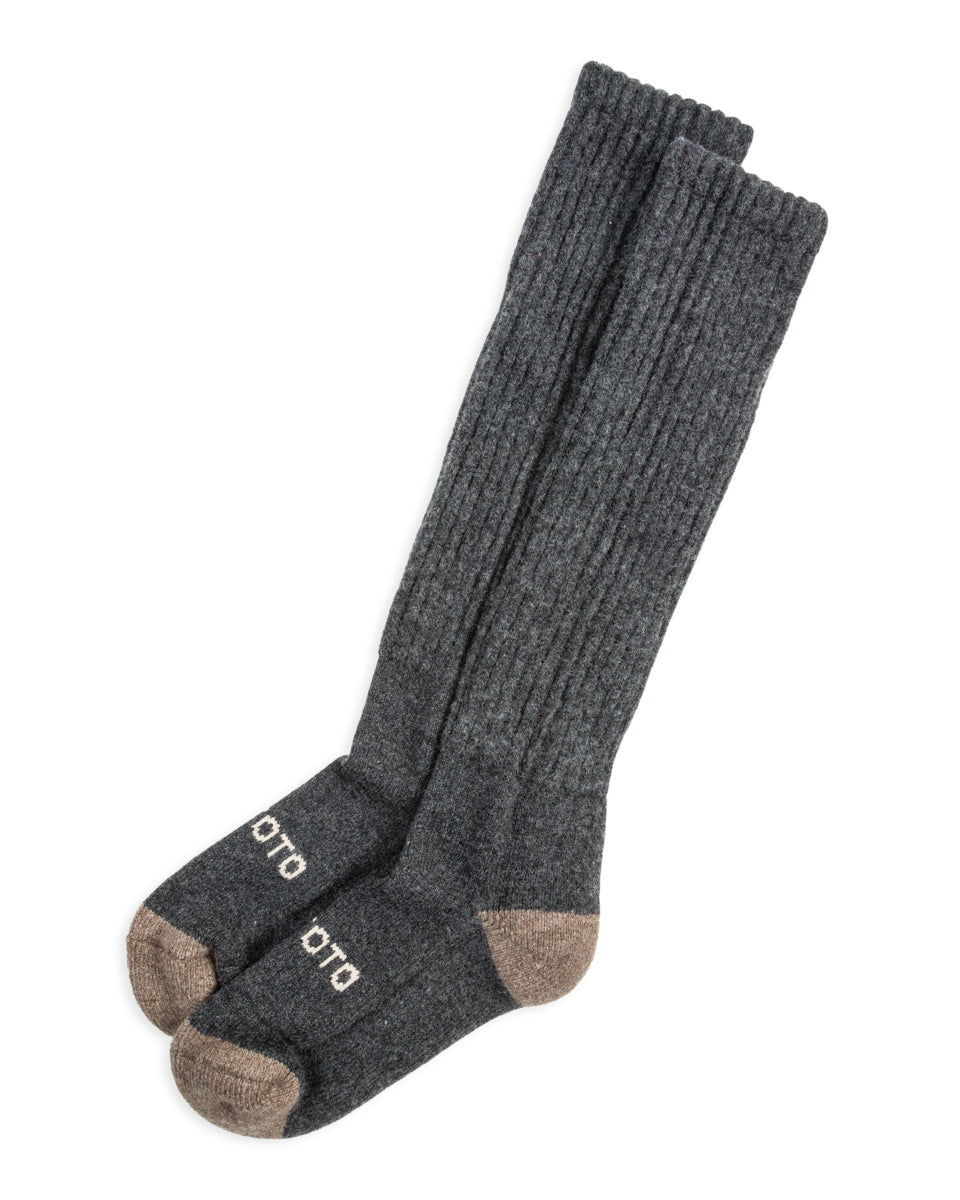 RoToTo Merino Lambswool High Socks - Charcoal - Standard & Strange