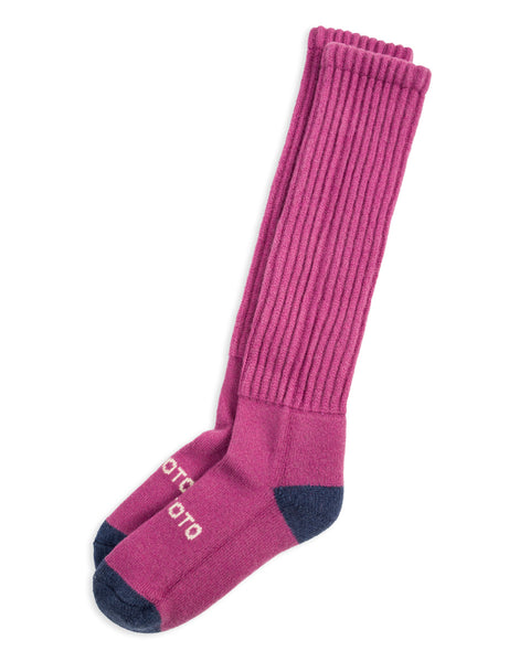 Merino Lambswool High Socks - Grape