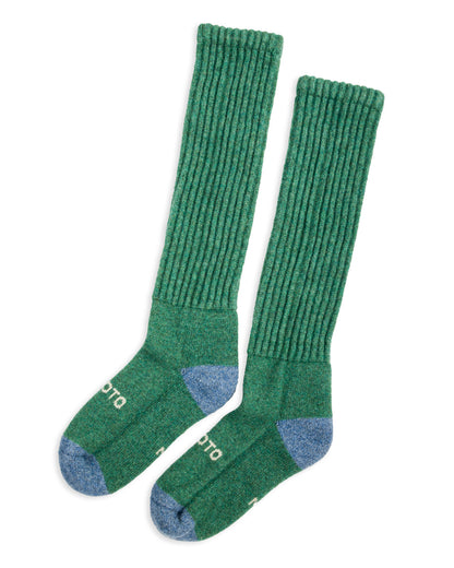 RoToTo Merino Lambswool High Socks - Green - Standard & Strange