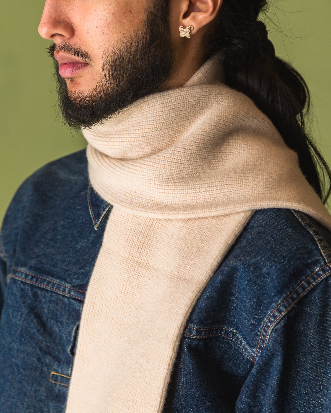 RoToTo Merino Lambswool Sock Knit Scarf - Off White - Standard & Strange