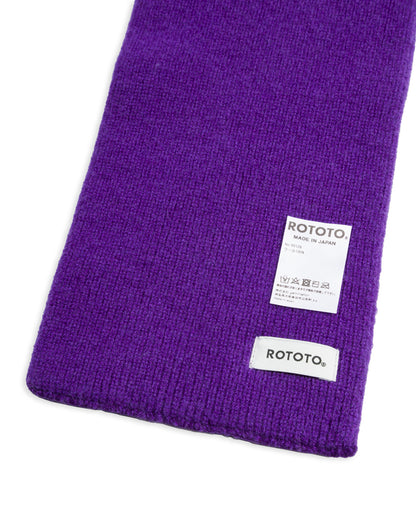 RoToTo Merino Lambswool Sock Knit Scarf - Purple - Standard & Strange