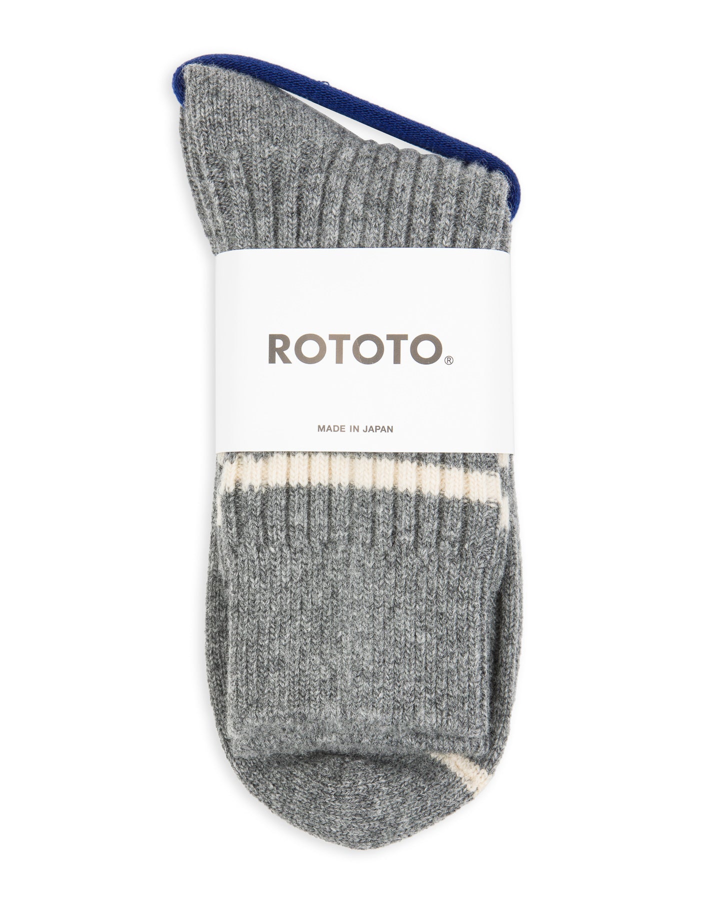 RoToTo Merino Lambswool Stripe Sock - Gray - Standard & Strange