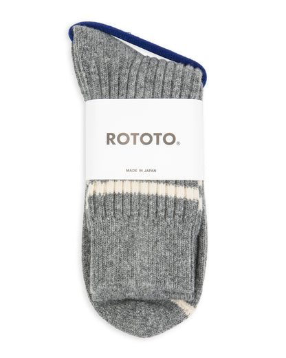RoToTo Merino Lambswool Stripe Sock - Gray - Standard & Strange