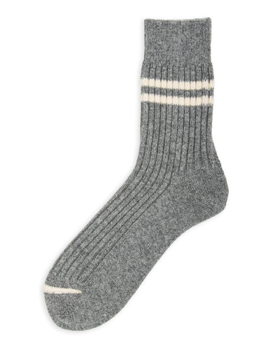 RoToTo Merino Lambswool Stripe Sock - Gray - Standard & Strange