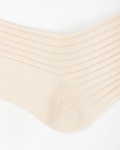 RoToTo Merino Lambswool Stripe Sock - Off White/Maroon - Standard & Strange