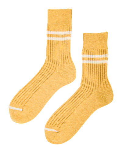 RoToTo Merino Lambswool Stripe Sock - Yellow - Standard & Strange