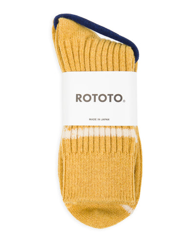RoToTo Merino Lambswool Stripe Sock - Yellow - Standard & Strange