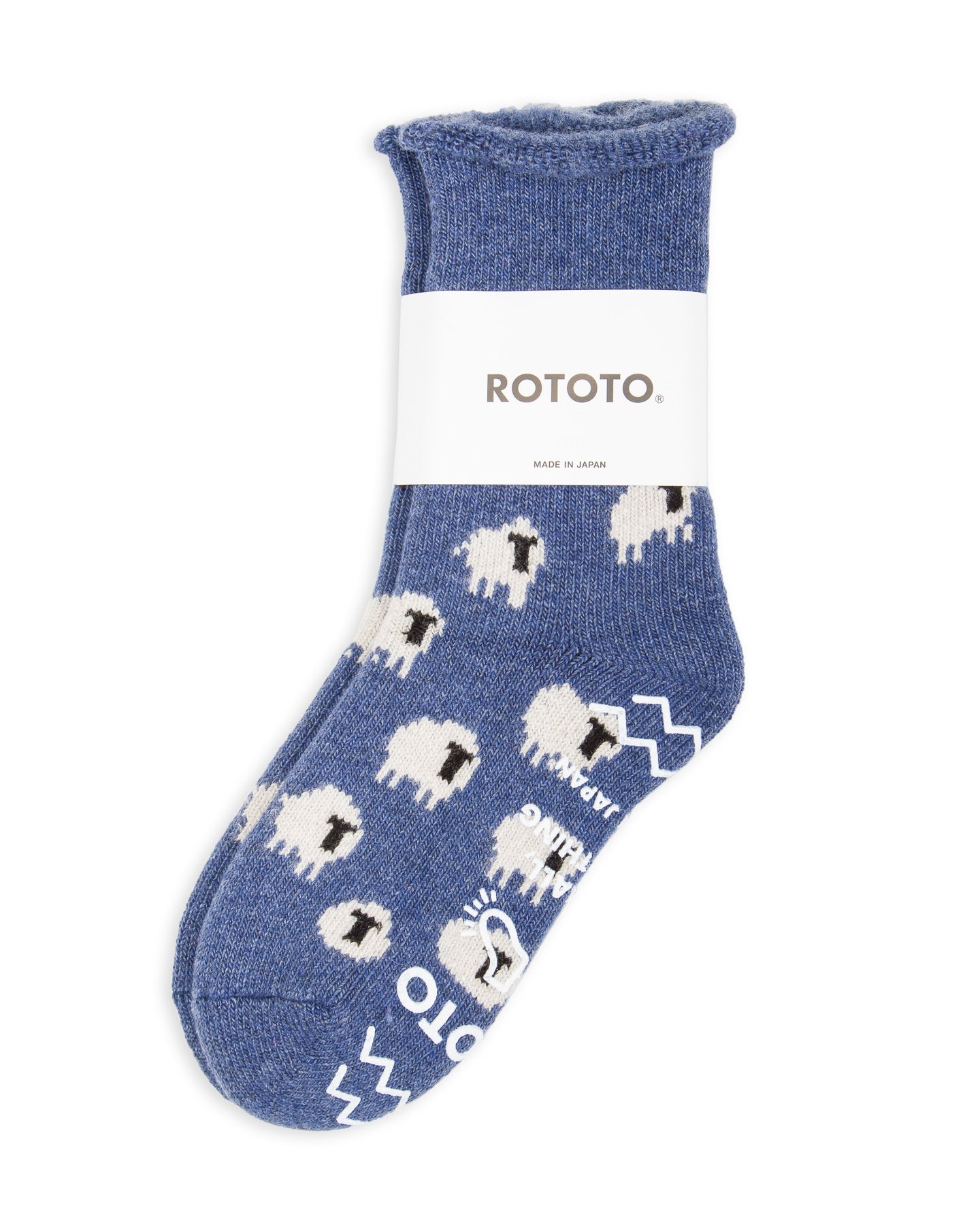 RoToTo Pile Room Socks "Sheep" - Blue - Standard & Strange