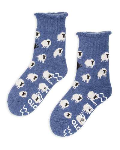 RoToTo Pile Room Socks "Sheep" - Blue - Standard & Strange