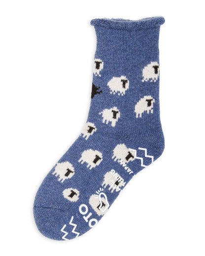 RoToTo Pile Room Socks "Sheep" - Blue - Standard & Strange