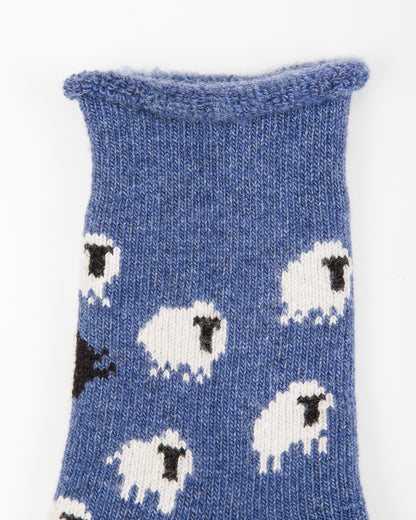 RoToTo Pile Room Socks "Sheep" - Blue - Standard & Strange