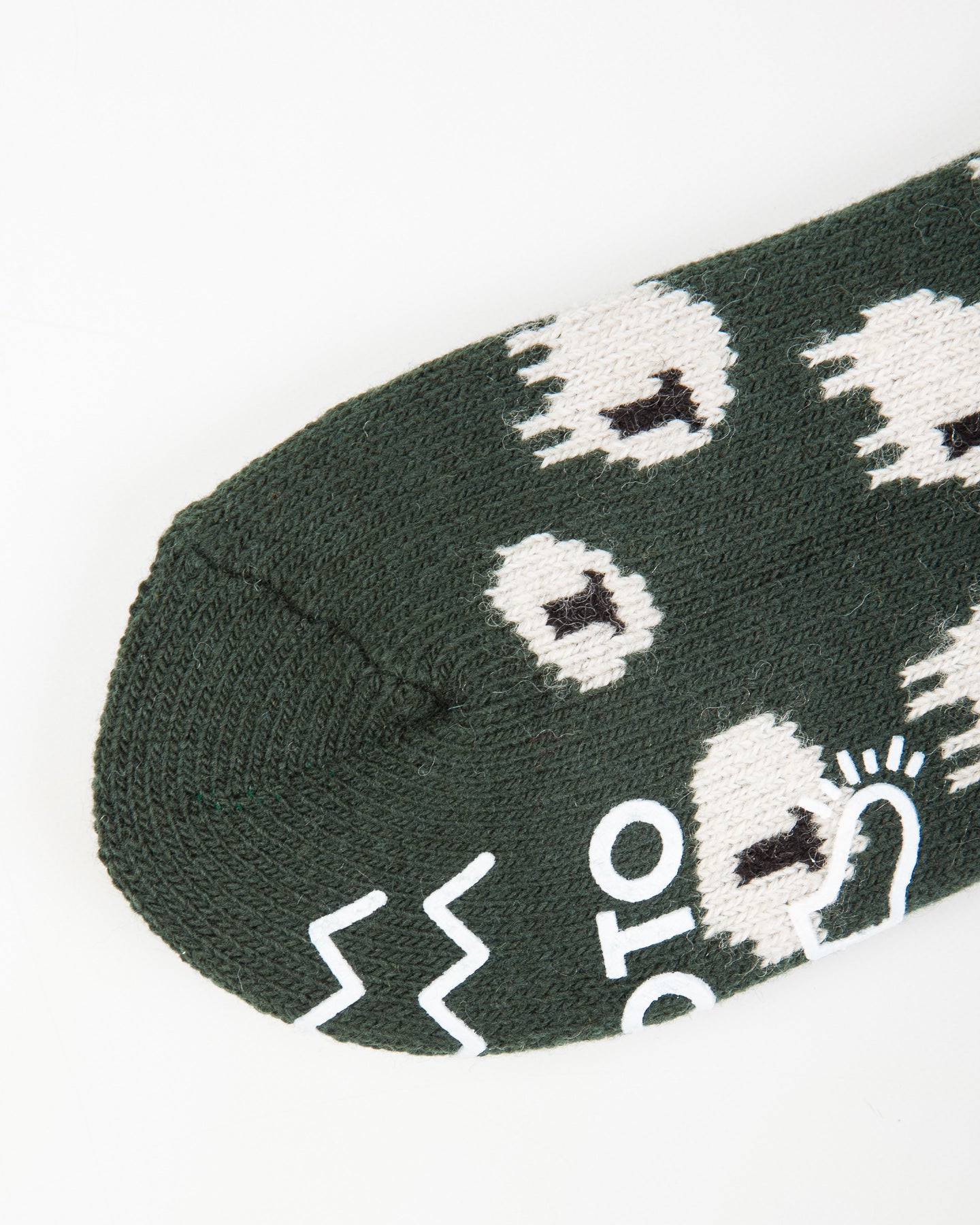 RoToTo Pile Room Socks "Sheep" - Dark Green - Standard & Strange