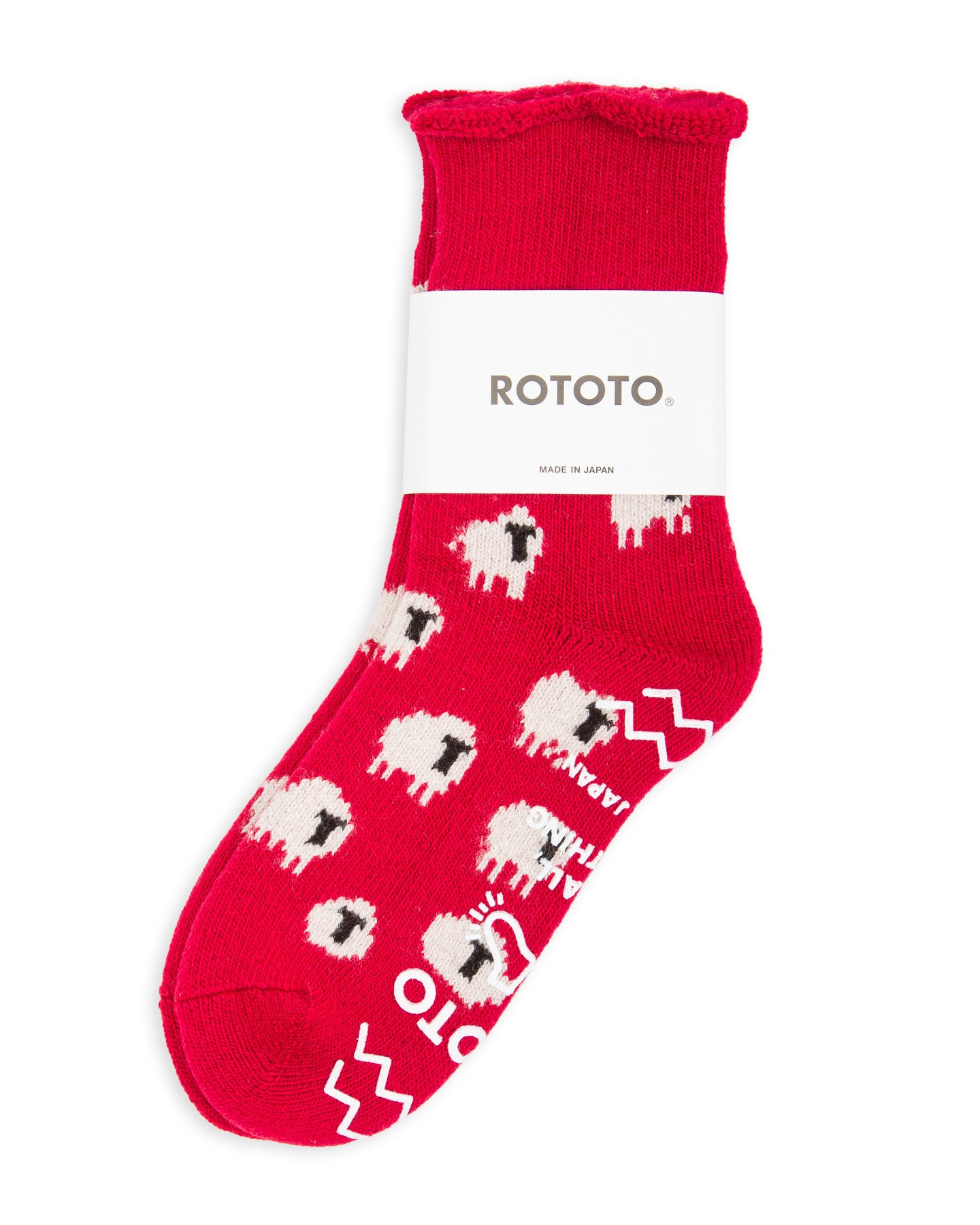 RoToTo Pile Room Socks "Sheep" - Red - Standard & Strange