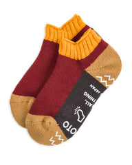 RoToTo Pile Socks Slipper - Gold/Maroon - Standard & Strange