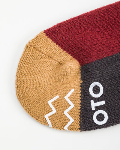 RoToTo Pile Socks Slipper - Gold/Maroon - Standard & Strange