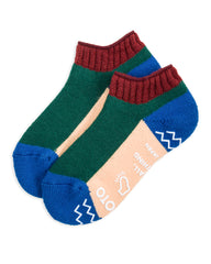 RoToTo Pile Socks Slipper - Maroon/Dark Green - Standard & Strange