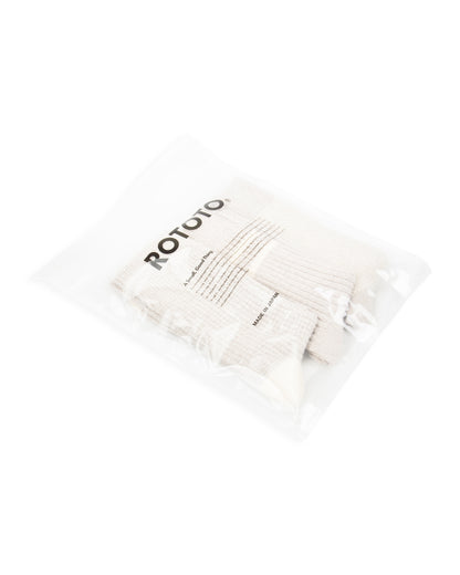 RoToTo Recycled Cotton/Wool Daily 3-pack Socks - Gray/Off White - Standard & Strange