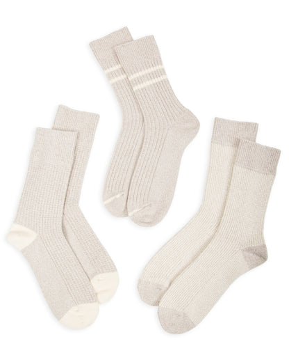 RoToTo Recycled Cotton/Wool Daily 3-pack Socks - Gray/Off White - Standard & Strange
