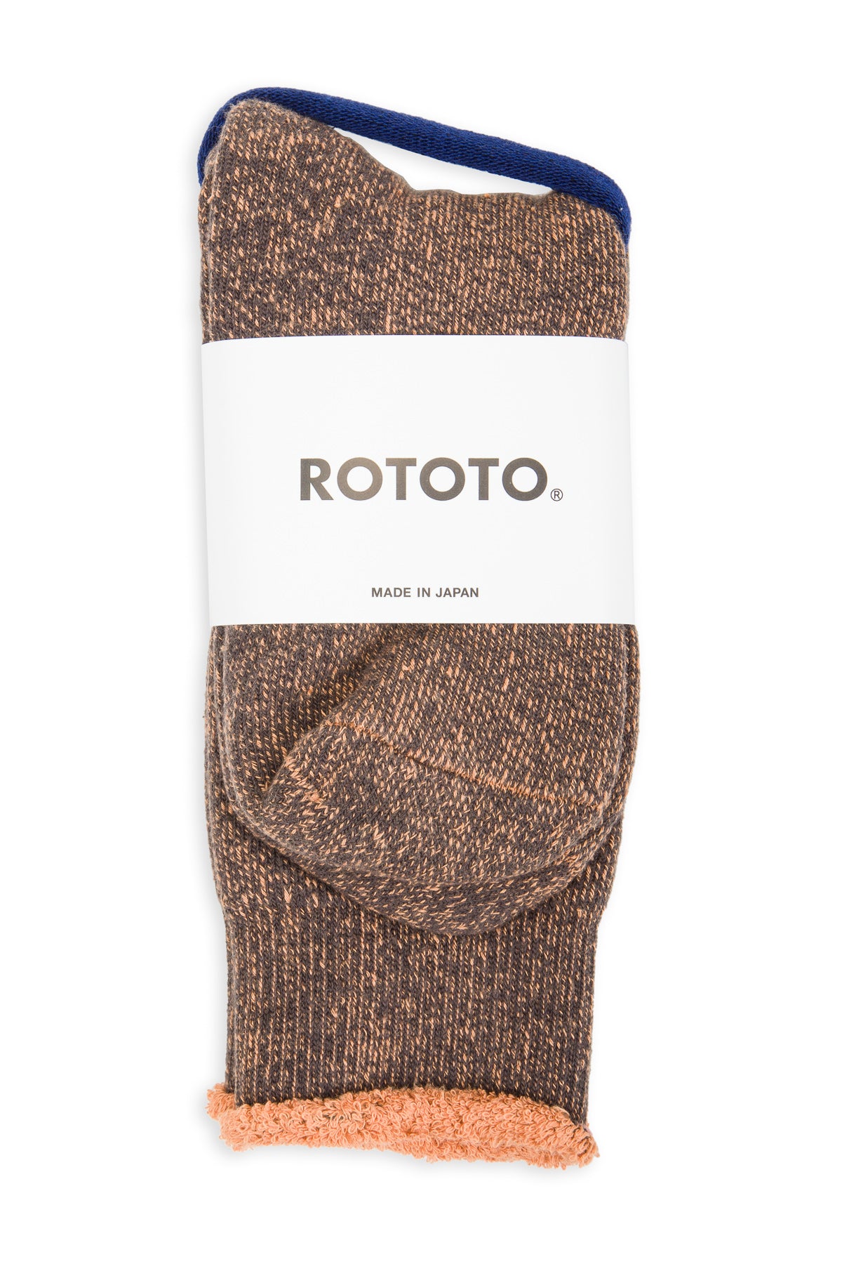 RoToTo Reversible Pile Socks - Faded Black/Light Orange - Standard & Strange