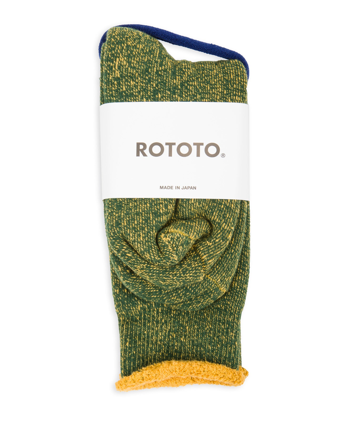 RoToTo Reversible Pile Socks - Ivy Green/Dark Yellow - Standard & Strange