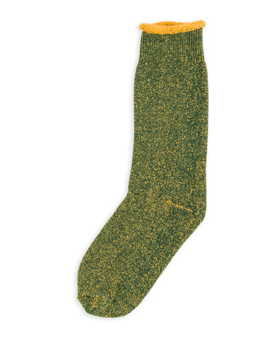 RoToTo Reversible Pile Socks - Ivy Green/Dark Yellow - Standard & Strange