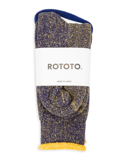 RoToTo Reversible Pile Socks - Navy/Yellow - Standard & Strange