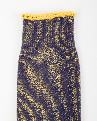 RoToTo Reversible Pile Socks - Navy/Yellow - Standard & Strange