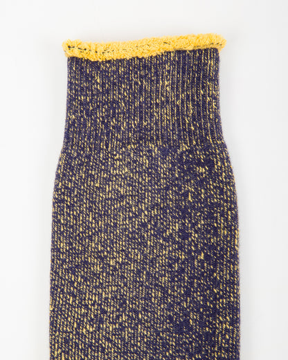 RoToTo Reversible Pile Socks - Navy/Yellow - Standard & Strange