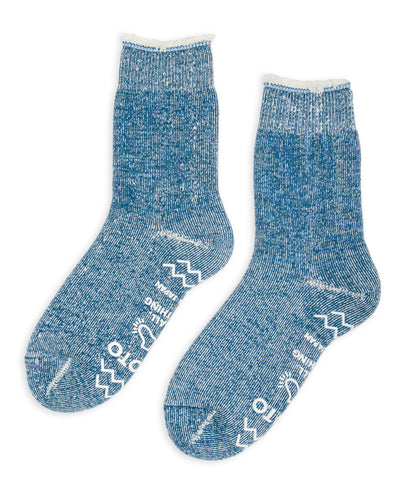 RoToTo Shaggy Pile Room Socks - Dark Blue - Standard & Strange