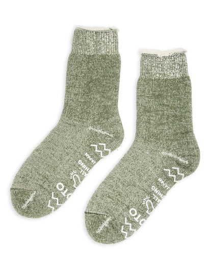 RoToTo Shaggy Pile Room Socks - Moss Green - Standard & Strange
