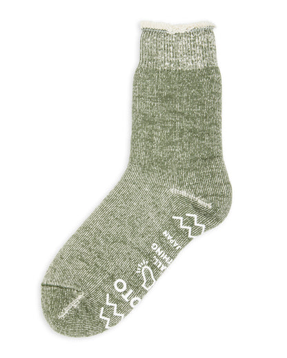 RoToTo Shaggy Pile Room Socks - Moss Green - Standard & Strange