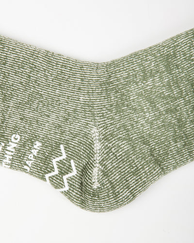 RoToTo Shaggy Pile Room Socks - Moss Green - Standard & Strange