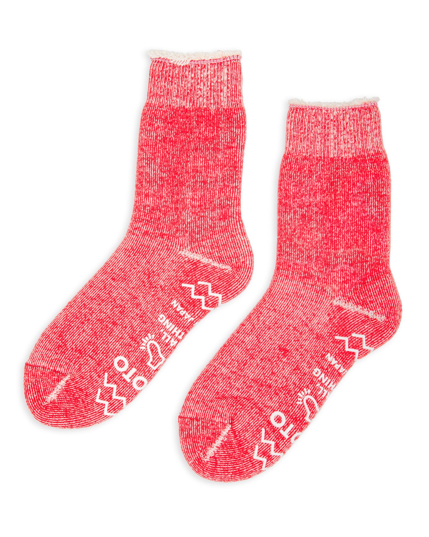RoToTo Shaggy Pile Room Socks - Red - Standard & Strange