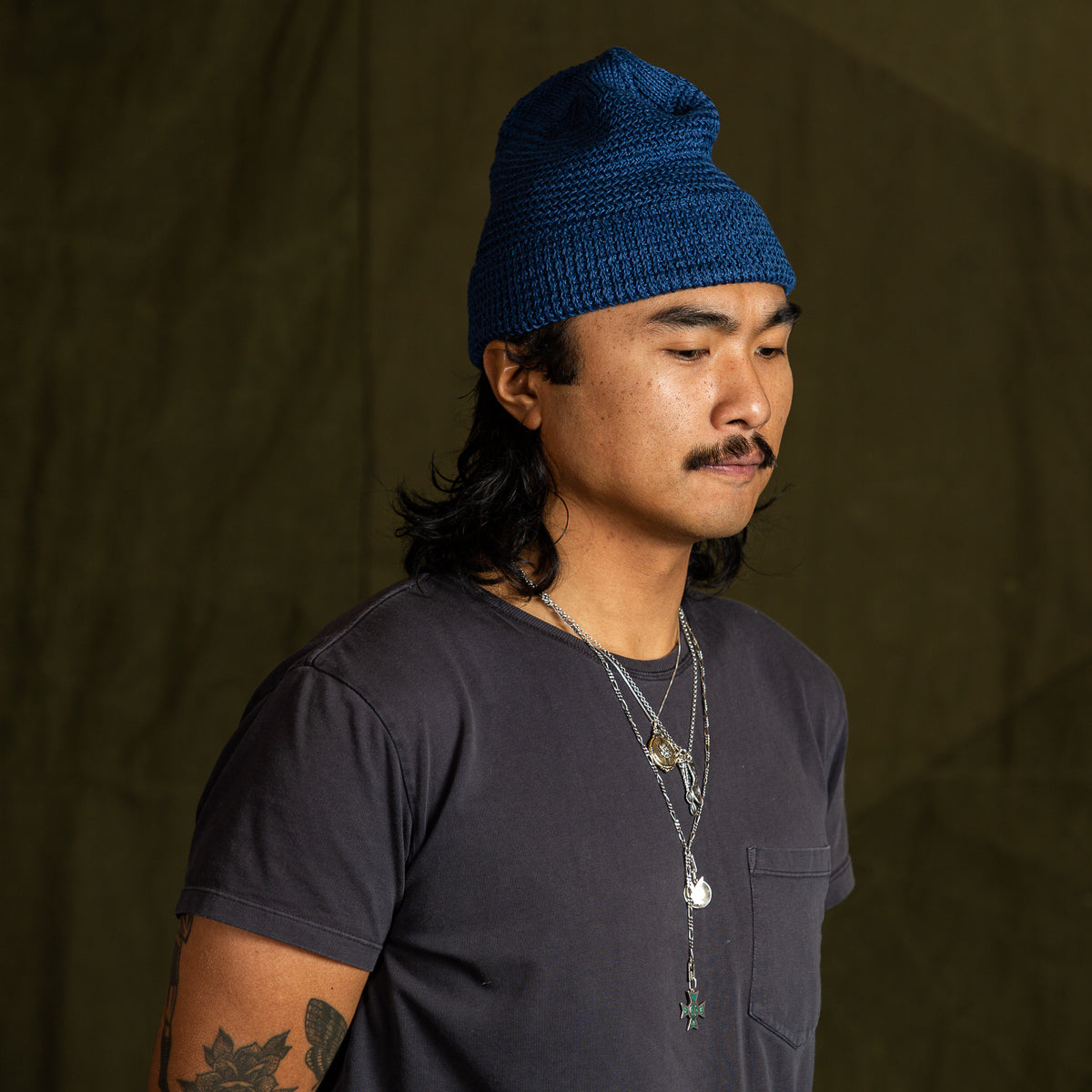 Standard & Strange Linen Watch Cap Indigo