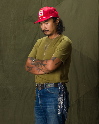 Standard & Strange Wakayama Special Loopwheel Tee - Martini Olive - Standard & Strange