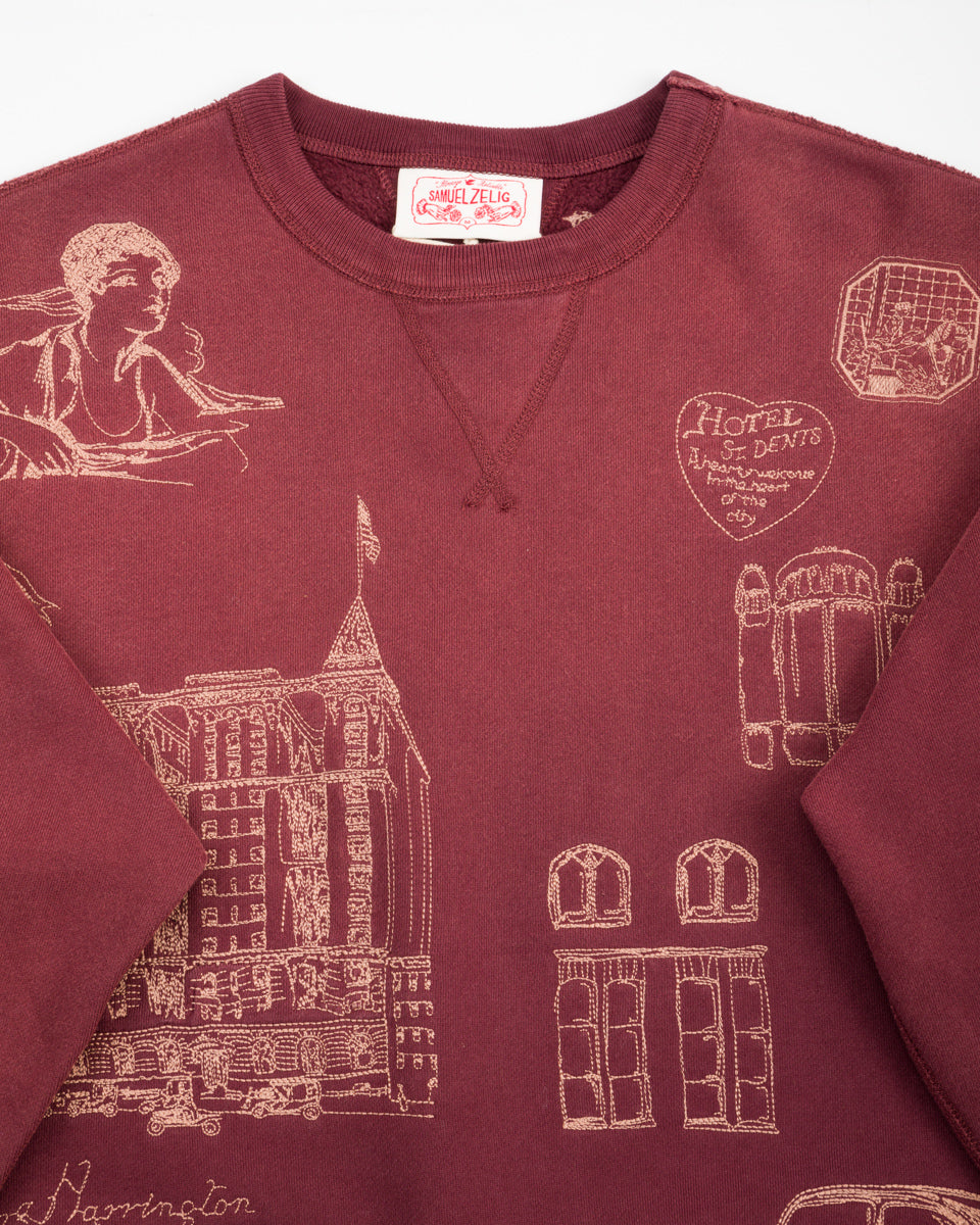 Samuel Zelig Hotel Crewneck - Burgundy - Standard & Strange