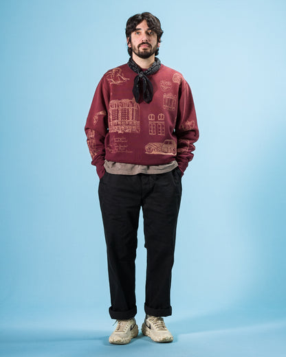 Samuel Zelig Hotel Crewneck - Burgundy - Standard & Strange