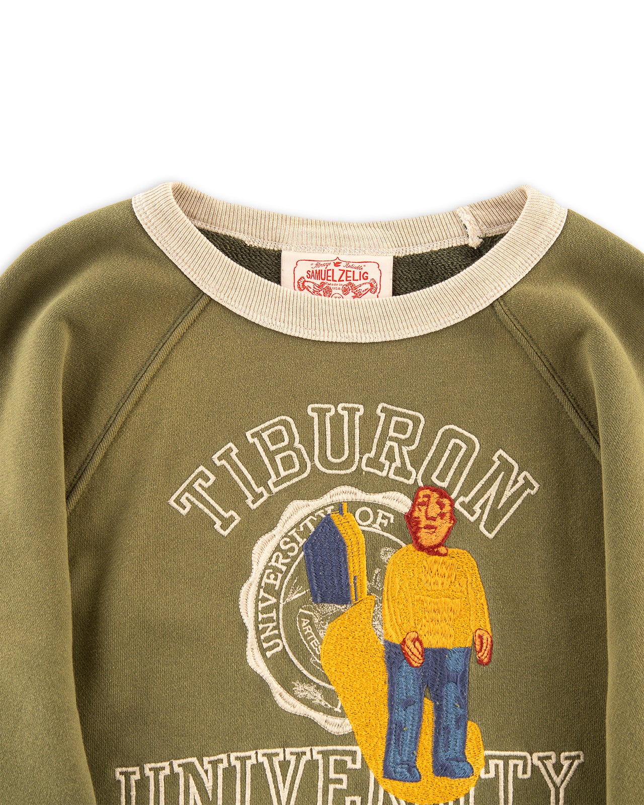 Samuel Zelig Tiburon Crewneck - Green/Oatmeal – Standard & Strange
