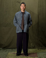 Cotton Linen Shirt Jacket - Blue Green