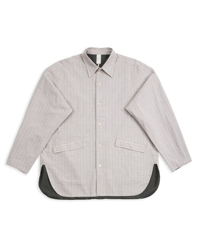 Senui Cover Shirt - Grey Beige Poplin - Standard & Strange