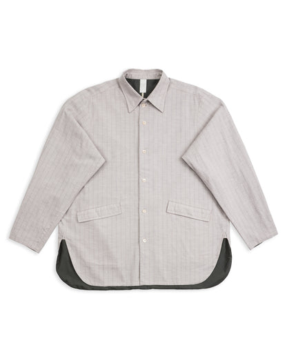 Senui Cover Shirt - Grey Beige Poplin - Standard & Strange