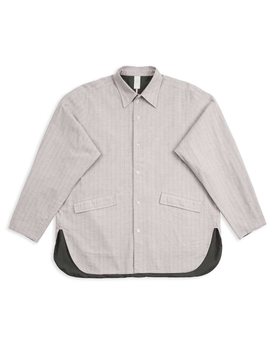 Senui Cover Shirt - Grey Beige Poplin - Standard & Strange