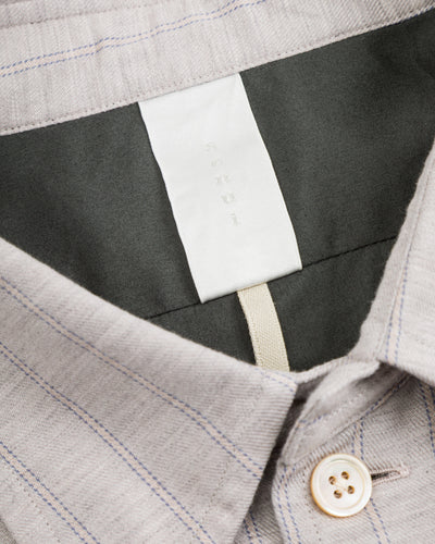 Senui Cover Shirt - Grey Beige Poplin - Standard & Strange