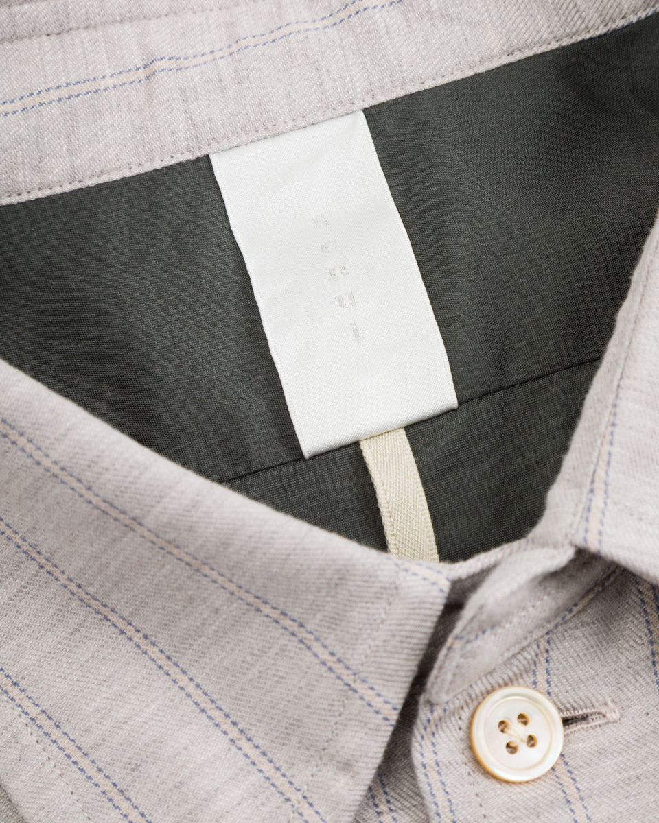 Senui Cover Shirt - Grey Beige Poplin - Standard & Strange